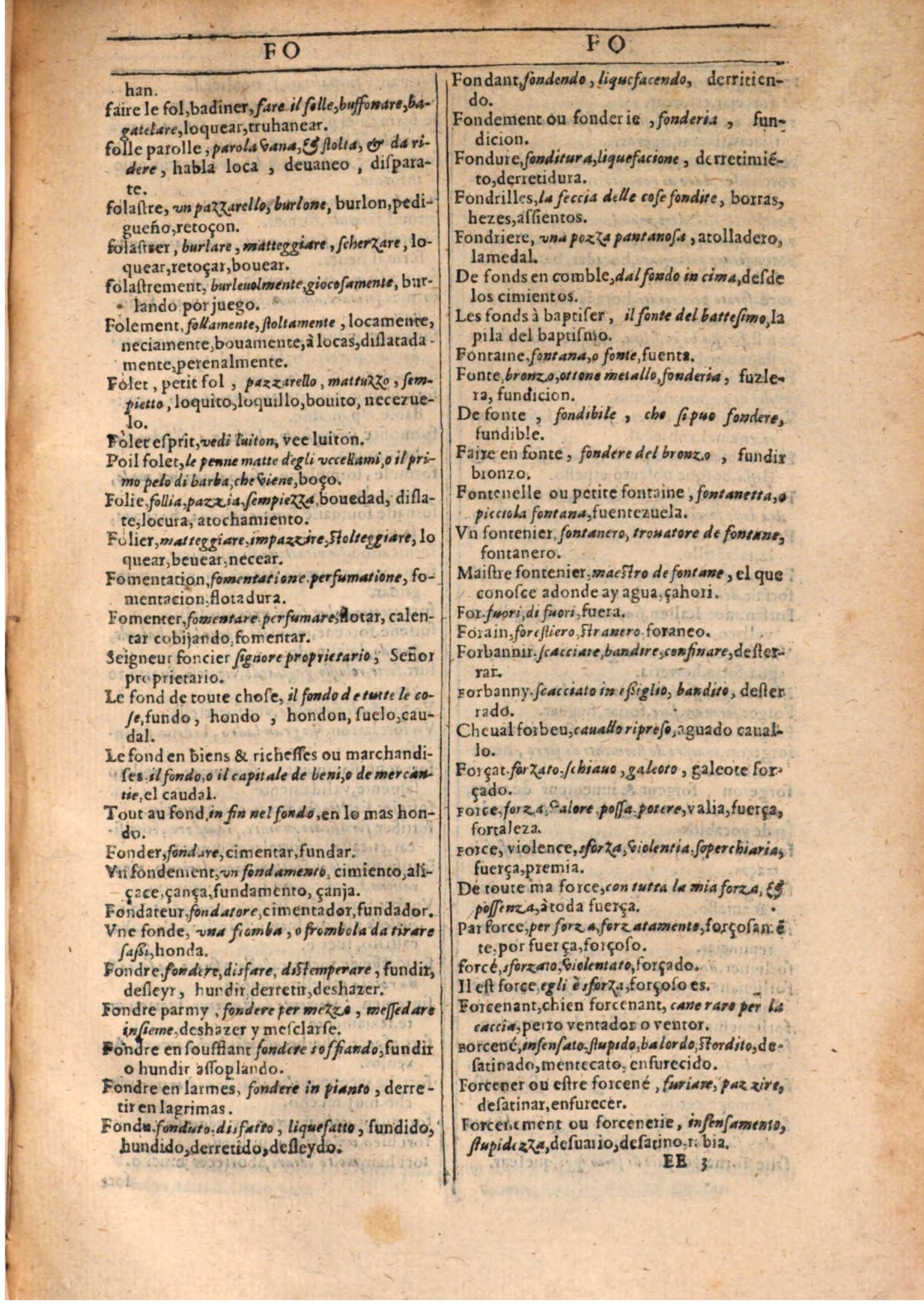 1609 - Philippe Albert et Alexandre Pernet - Trésor des trois langues française, italienne et espagnole (Seconde partie) - BSB Munich
