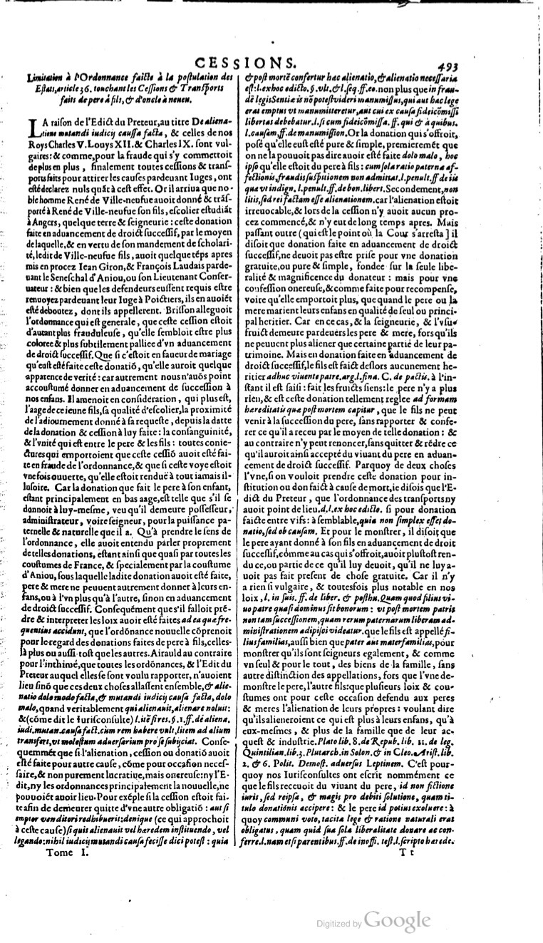 1629 - Veuve Nicolas Buon - Trésor du droit français (21754 T. 1) - BM Lyon