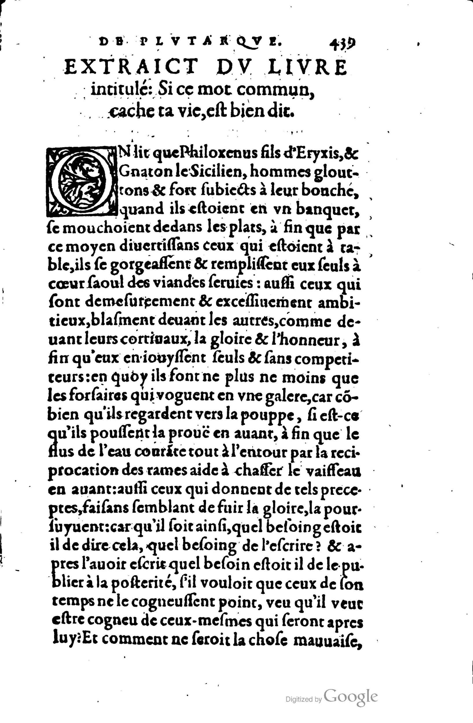 1578 - Jean Poupy - Trésor des morales de Plutarque - BSB Munich