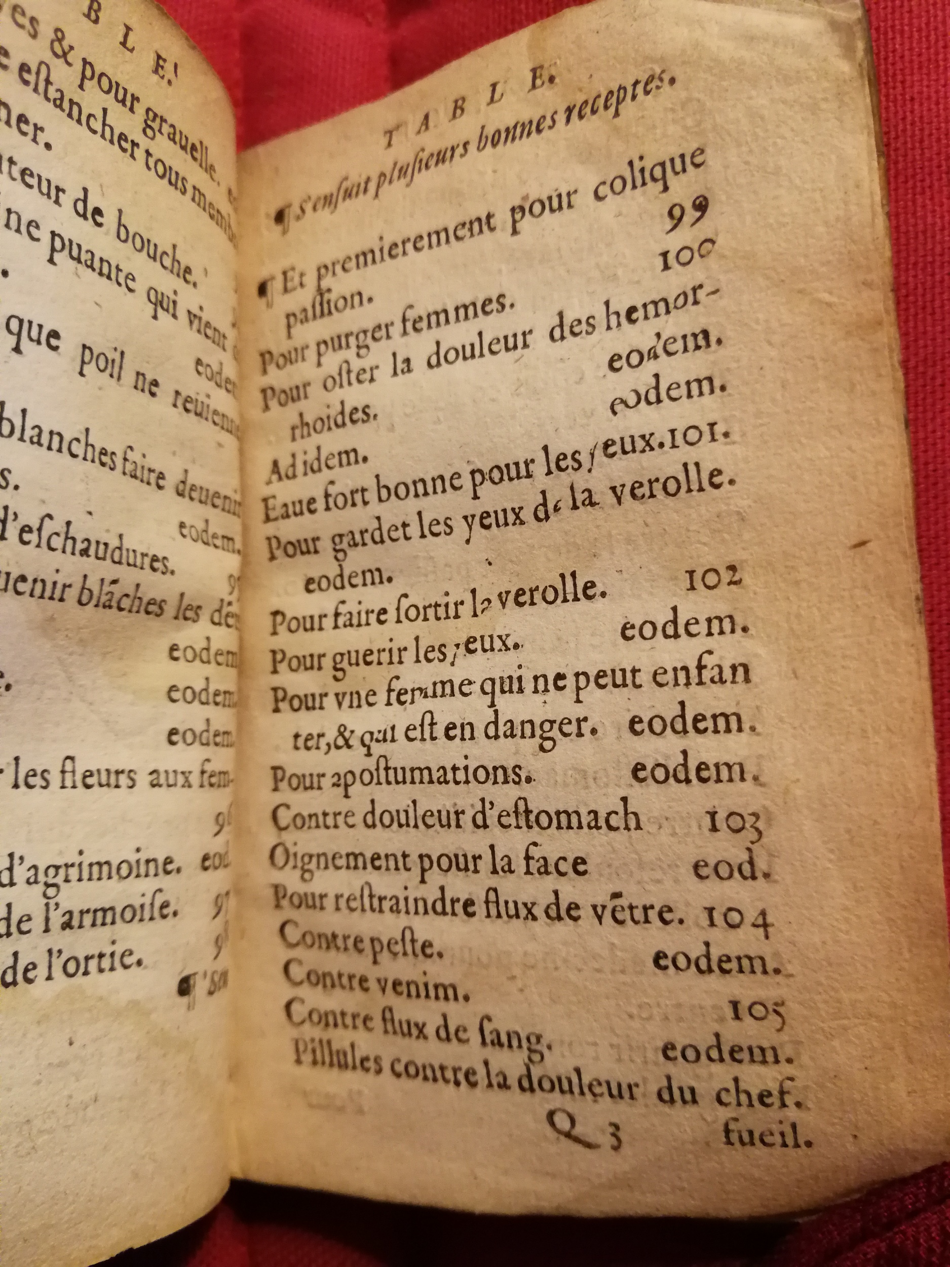 1586 - Benoît Rigaud - Trésor des fleurs et secrets de médecine - Sainte-Geneviève