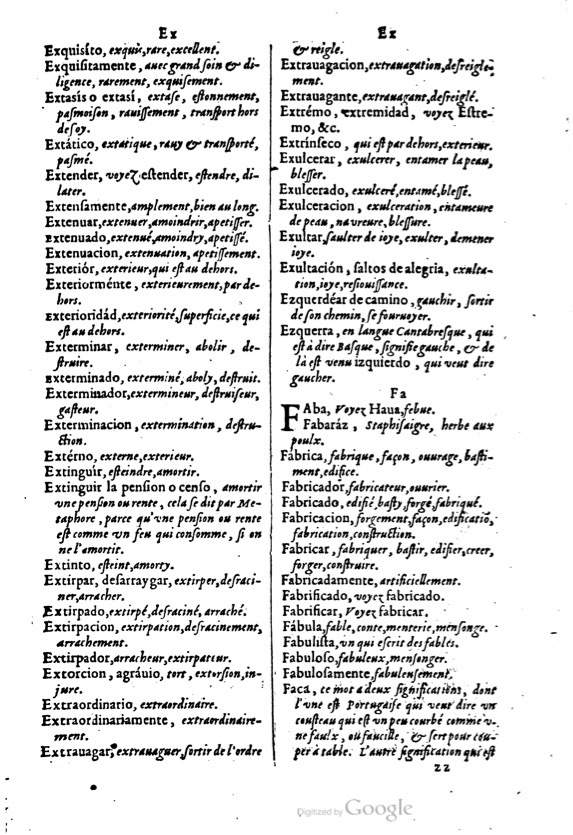 1621 - Adrian Tiffaine - Trésor des deux langues espagnole et française - BM Lyon