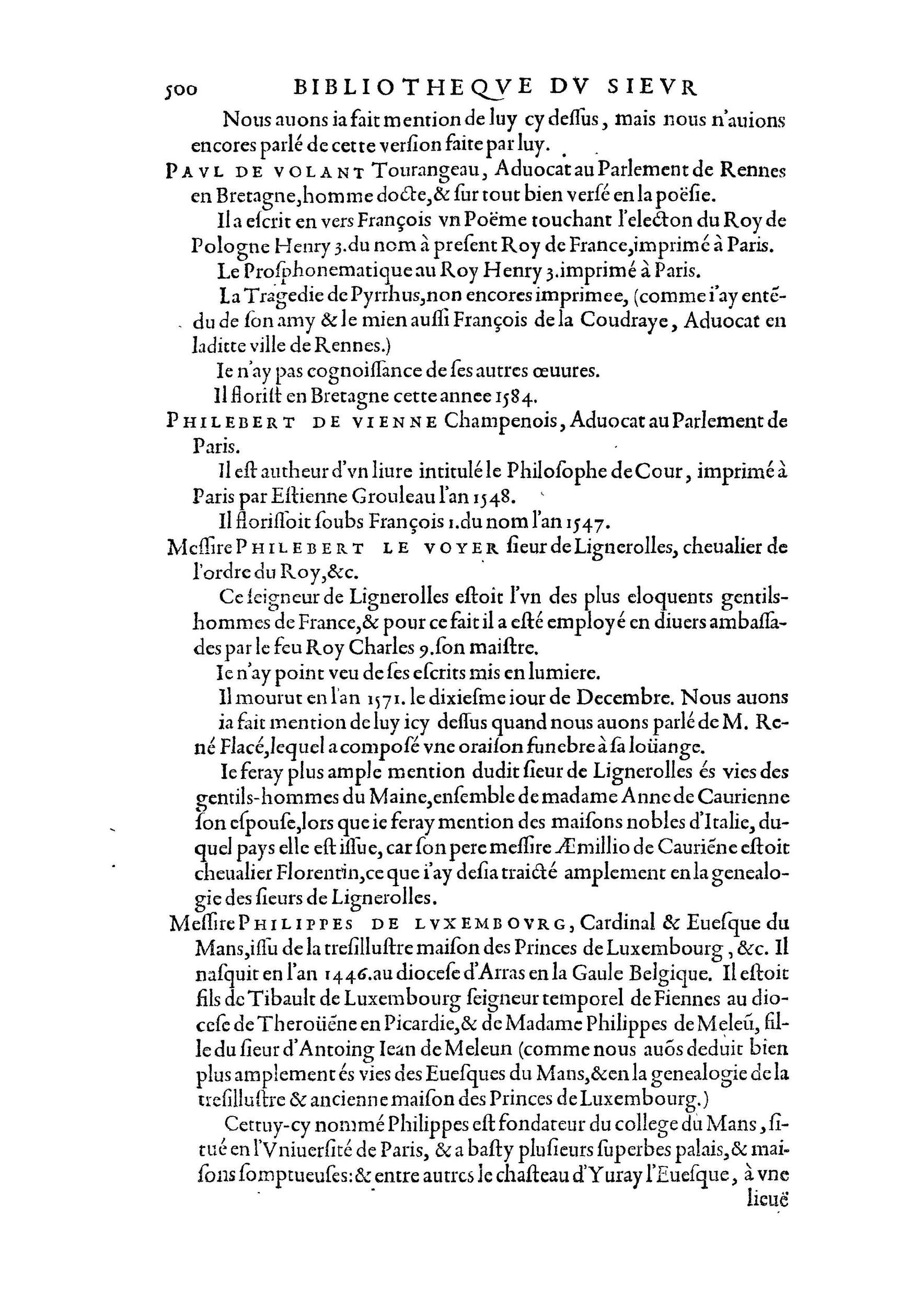 1584 - Abel L&#039;Angelier - Bibliothèques françaises - BnF