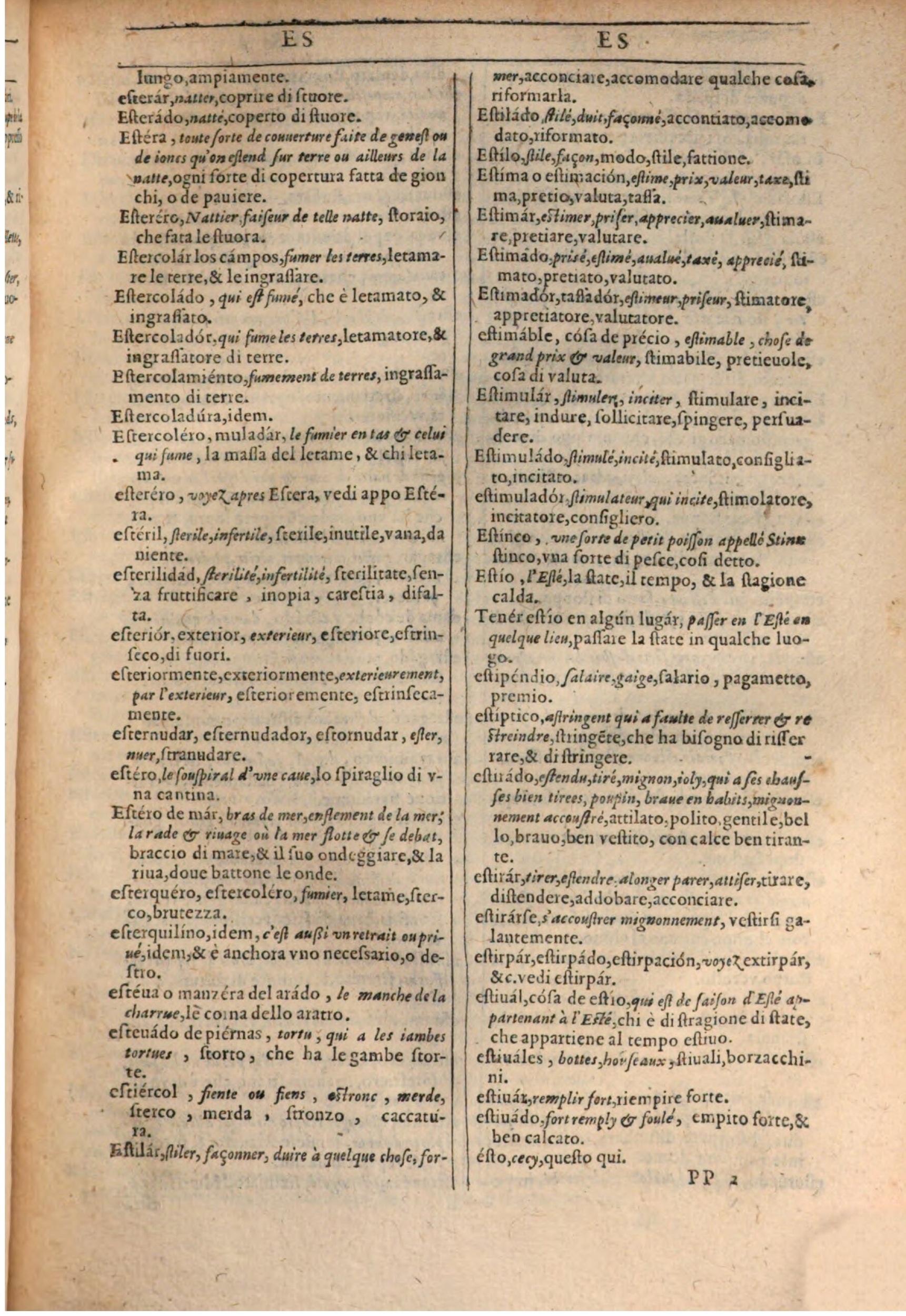 1609 - Philippe Albert et Alexandre Pernet - Trésor des trois langues française, italienne et espagnole (Première partie) - BSB Munich