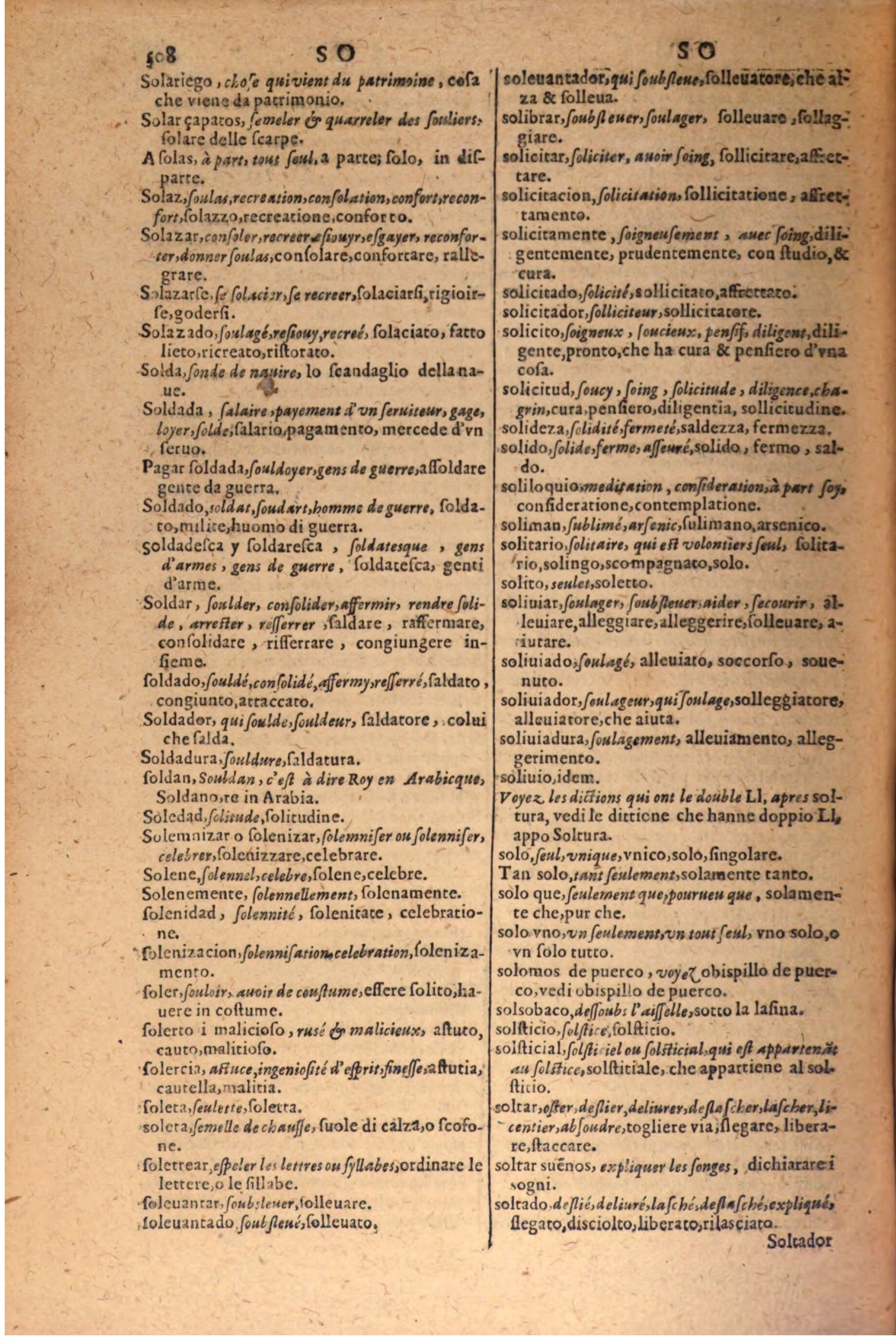 1606 - Samuel Crespin - Thresor des trois langues, francoise, italiene et espagnolle - BSB Munich