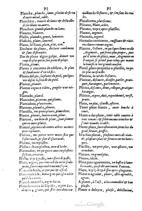 1621 - Adrian Tiffaine - Trésor des deux langues espagnole et française - BM Lyon