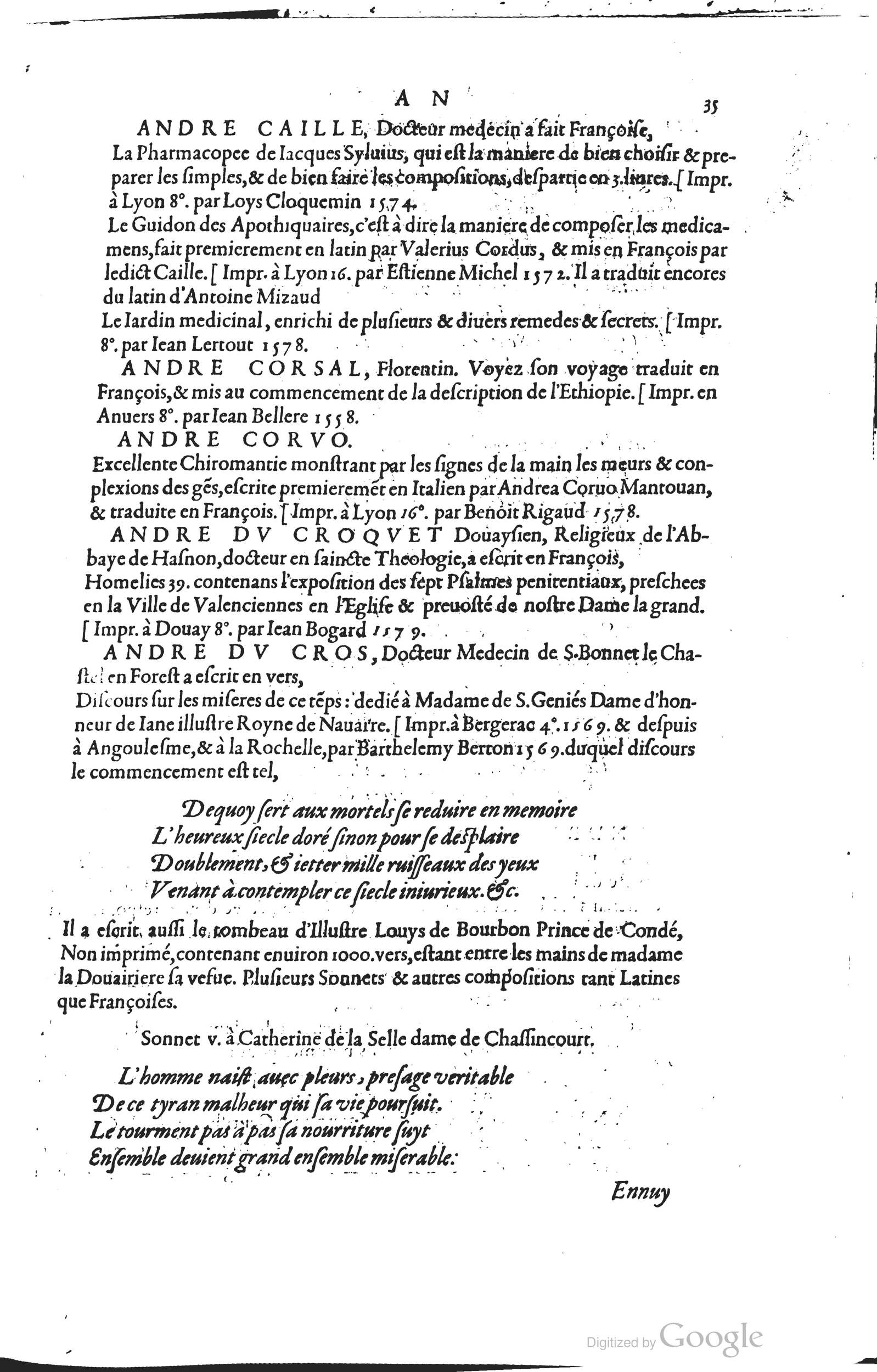 1585 - Barthélemy Honorat - Bibliothèques françaises - BSB Munich