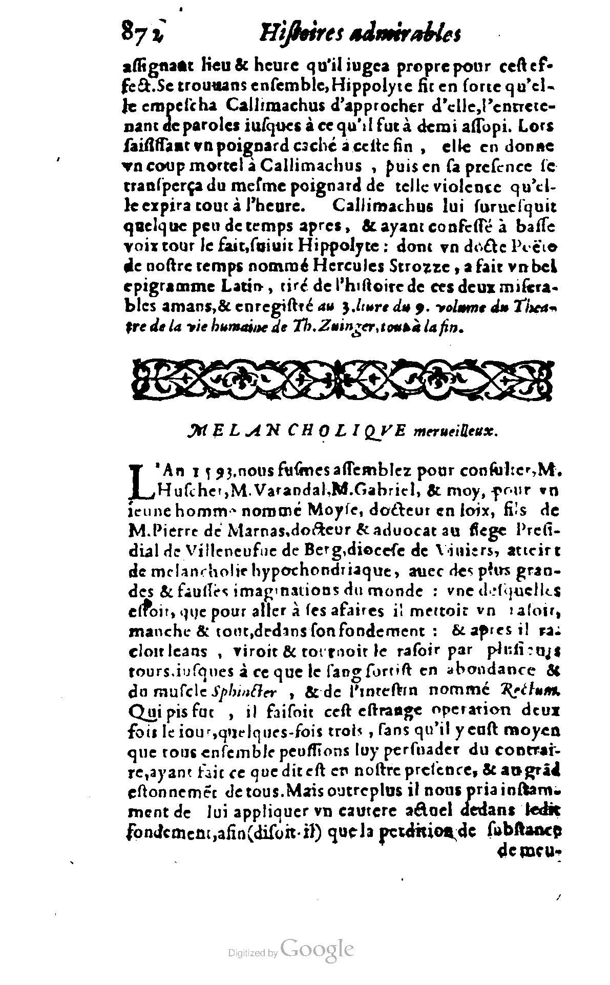 1620 - Samuel Crespin - Trésor d’histoires admirables et mémorables - BCU Lausanne