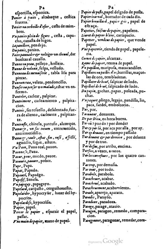 1621 - Adrian Tiffaine - Trésor des deux langues espagnole et française - BM Lyon