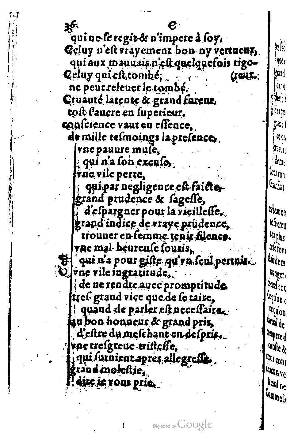 1582 - Nicolas Bonfons - Trésor des sentences dorées - BM Lyon 1582 - Nicolas Bonfons - Trésor des sentences dorées - BM Lyon