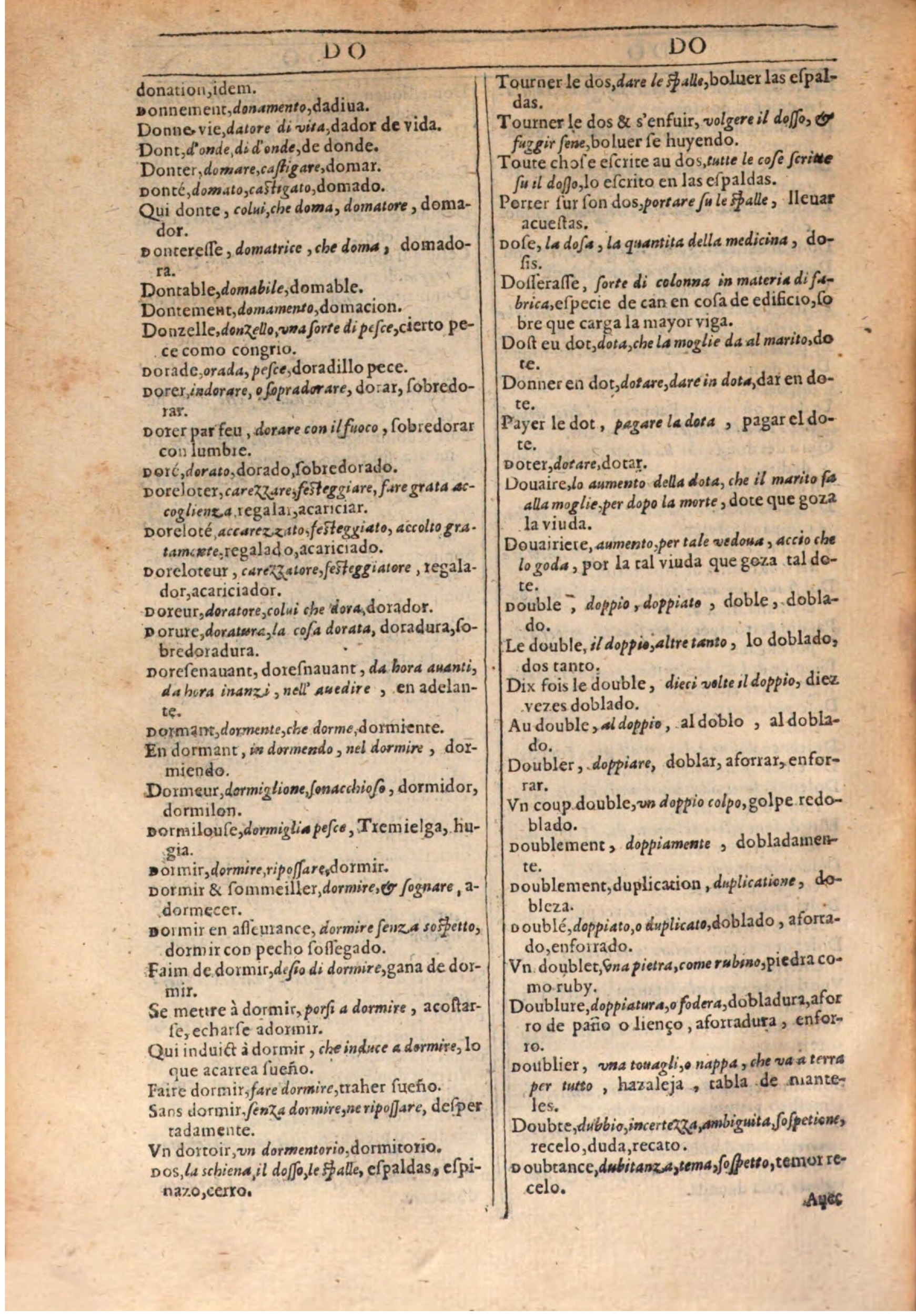 1609 - Philippe Albert et Alexandre Pernet - Trésor des trois langues française, italienne et espagnole (Seconde partie) - BSB Munich