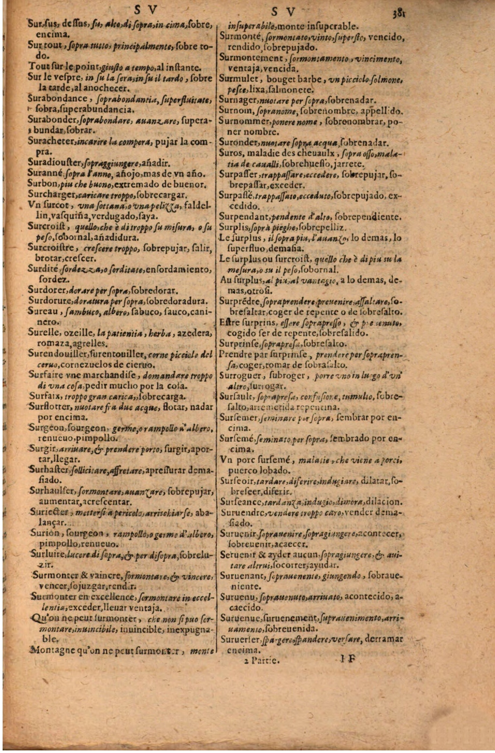 1616 - Pierre de la Rovière - Trésor des trois langues (Seconde partie) - BSB Munich