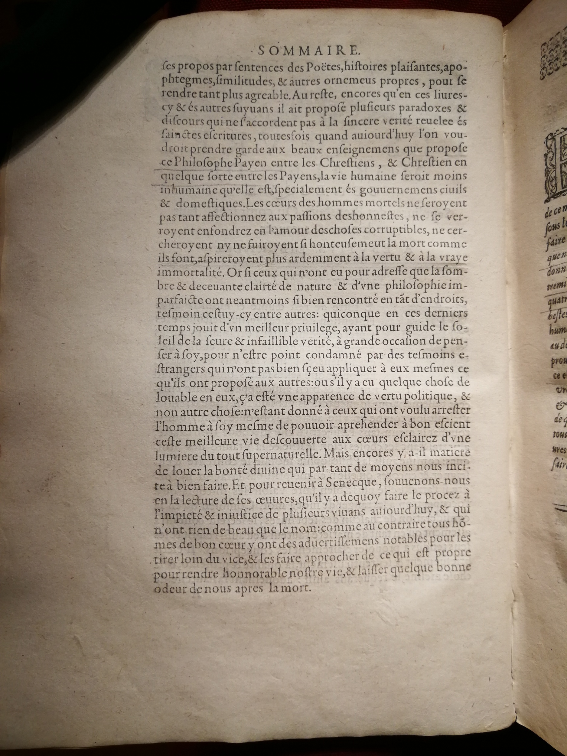 1595 - Jean Houzé - Œuvres morales et mêlées de Sénèque, Trésor de philosophie morale - T. 1 - BnF
