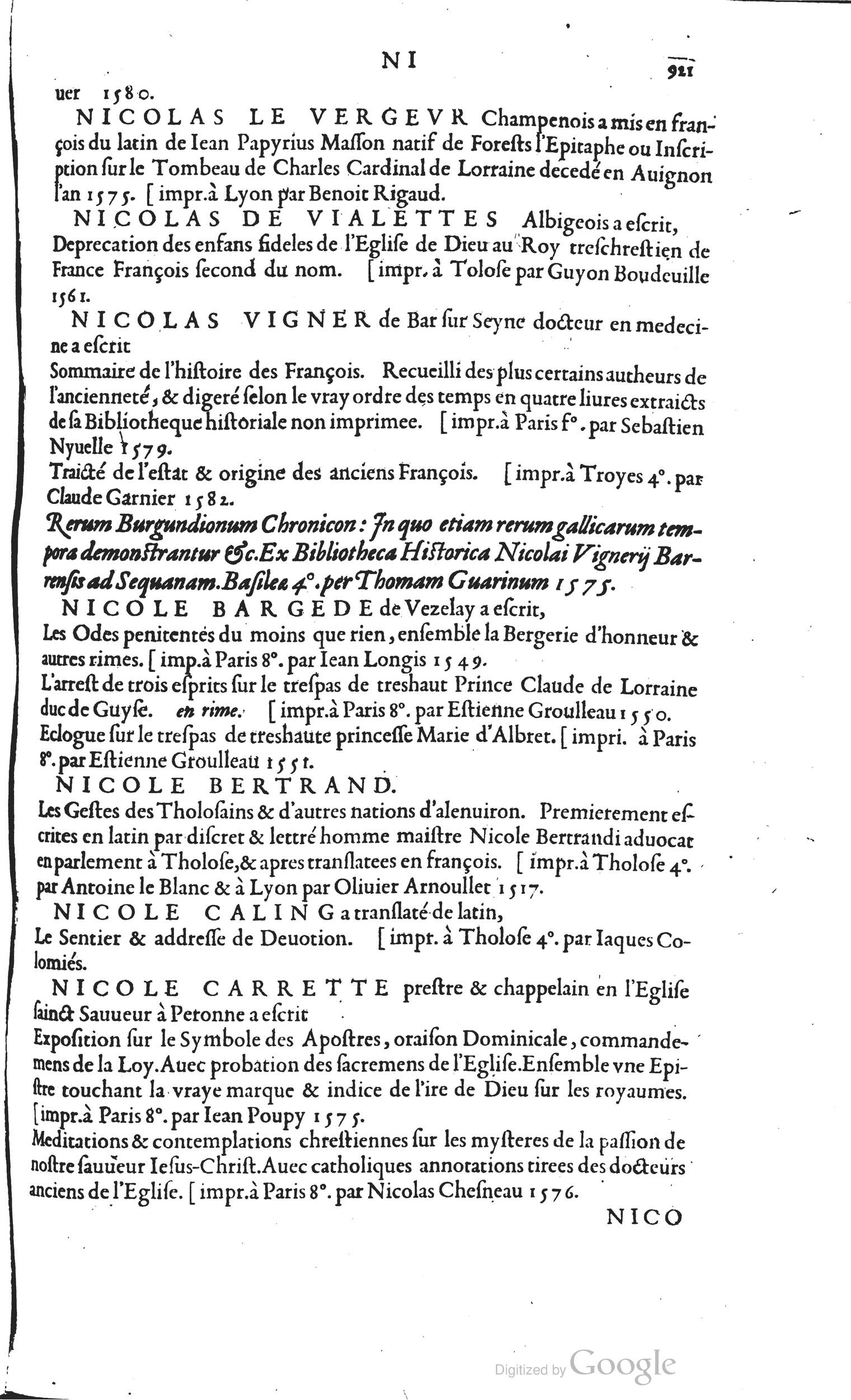 1585 - Barthélemy Honorat - Bibliothèques françaises - BSB Munich