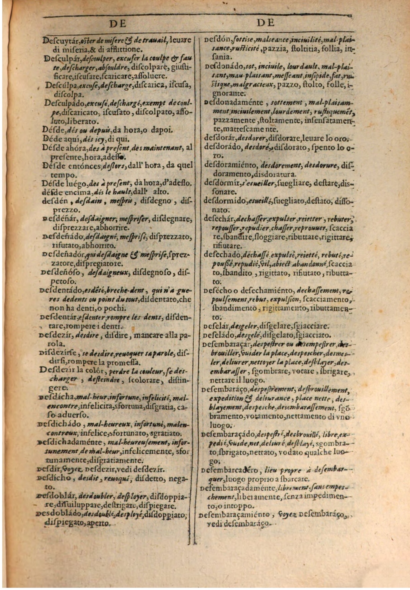 1609 - Philippe Albert et Alexandre Pernet - Trésor des trois langues française, italienne et espagnole (Première partie) - BSB Munich 1609 - Philippe Albert et Alexandre Pernet - Trésor des trois langues française, italienne et espagnole (Première partie) - BSB Munich
