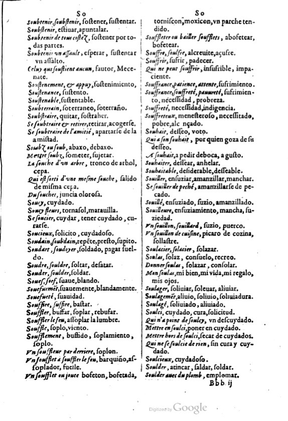 1621 - Adrian Tiffaine - Trésor des deux langues espagnole et française - BM Lyon