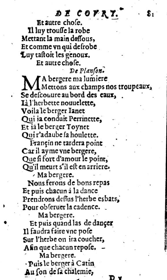 1606 - Théodore Reinsart - Trésor des chansons amoureuses recueillies des plus excellents airs de cour - Livre I - NK ČR Prague