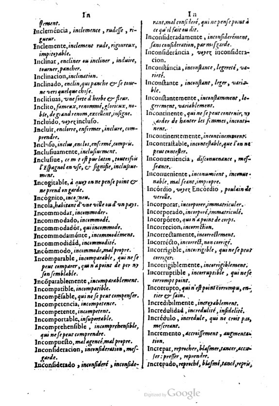 1621 - Adrian Tiffaine - Trésor des deux langues espagnole et française - BM Lyon