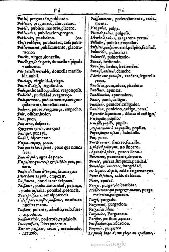 1616 - Veuve Marc Orry - Trésor des deux langues espagnole et française (Première et Seconde parties) - BM Lyon