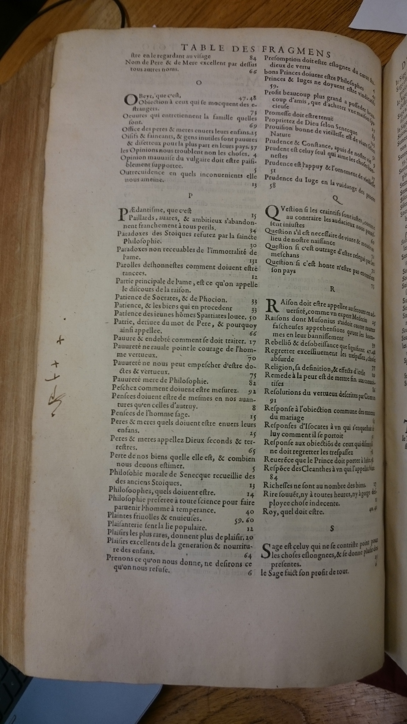 1598 - Jean Houzé - Œuvres morales et mêlées de Sénèque, Trésor de philosophie morale - BM Lyon