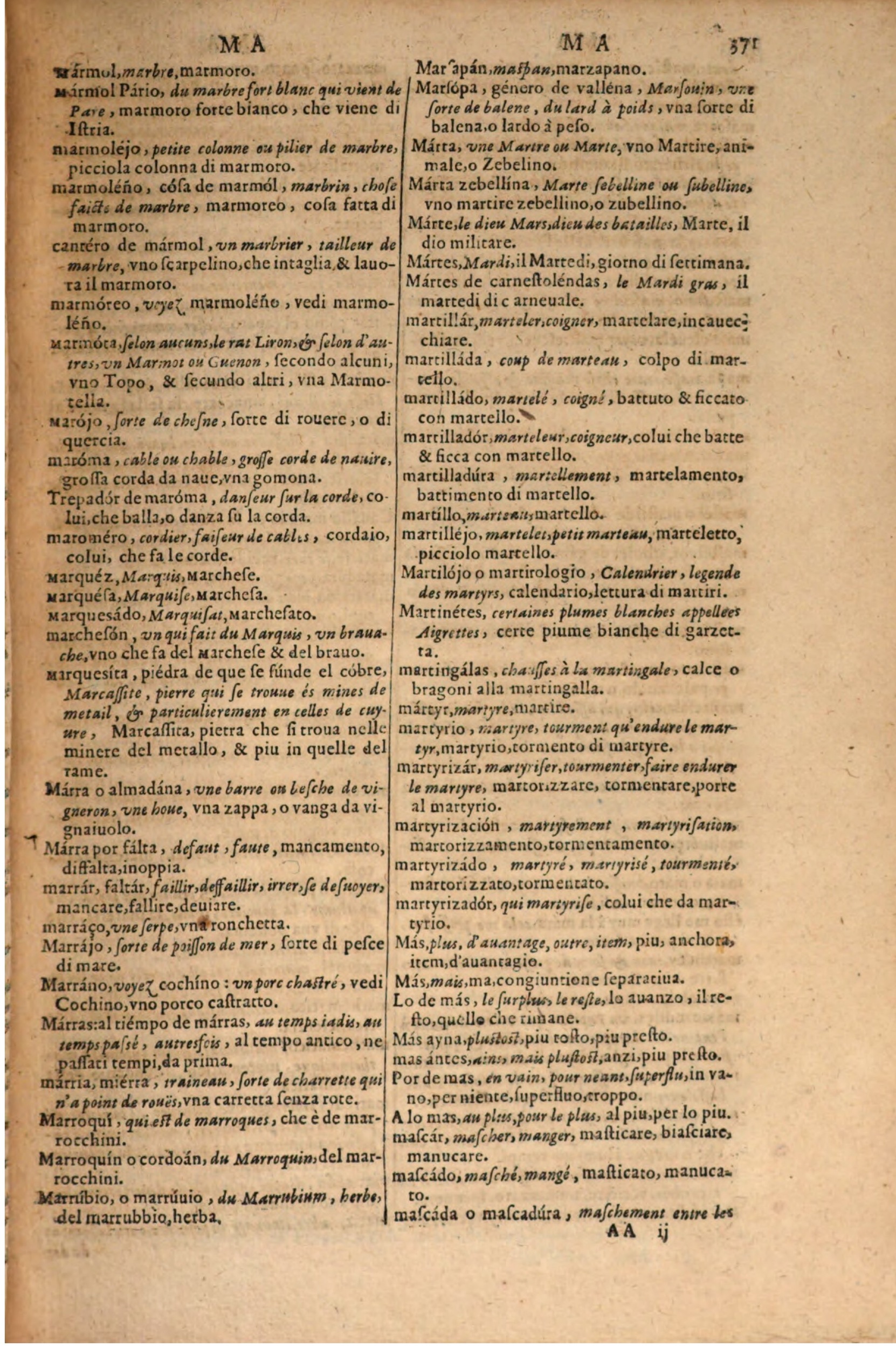 1606 - Samuel Crespin - Thresor des trois langues, francoise, italiene et espagnolle - BSB Munich
