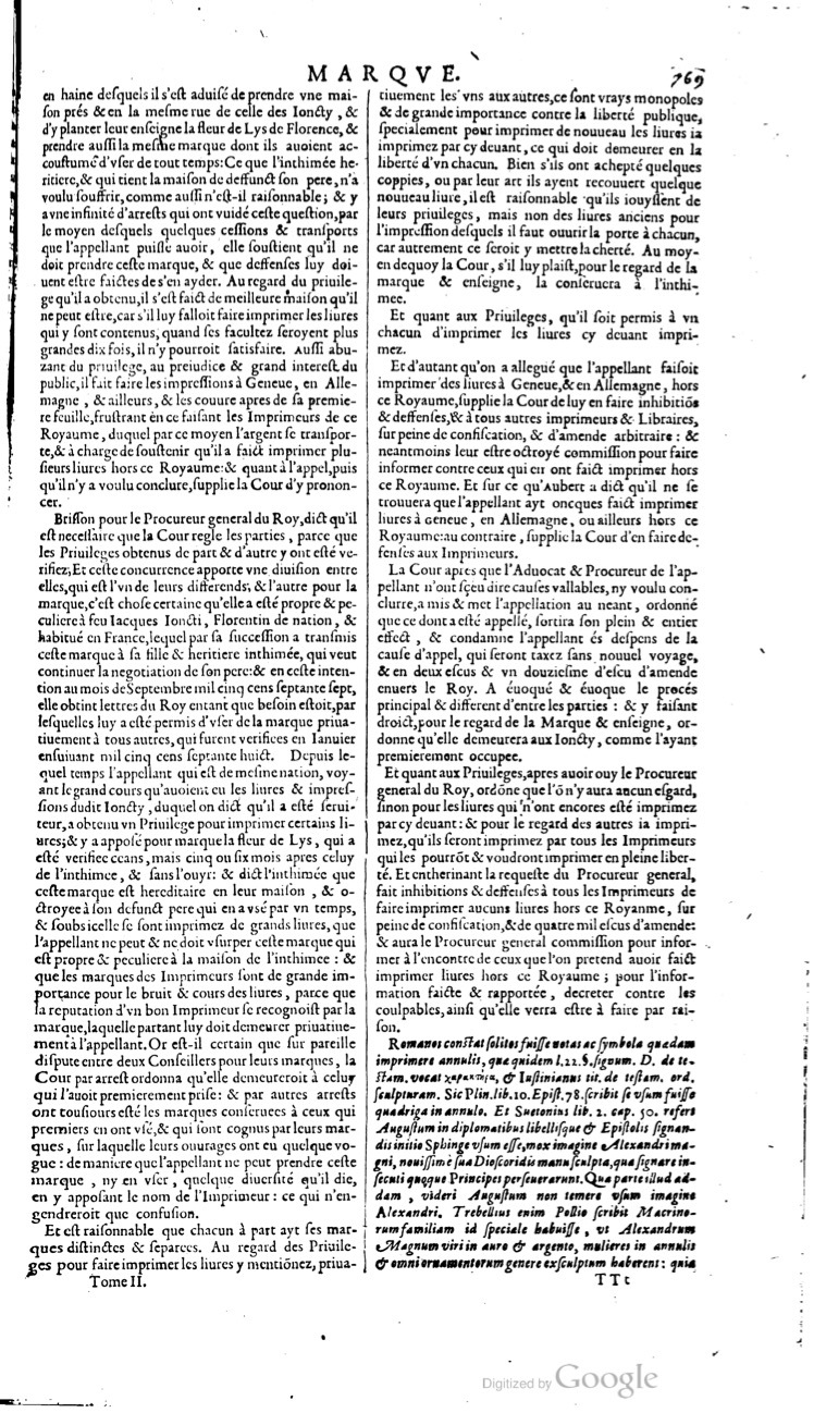 1629 - Veuve Nicolas Buon - Trésor du droit français (21754 T. 2) - BM Lyon
