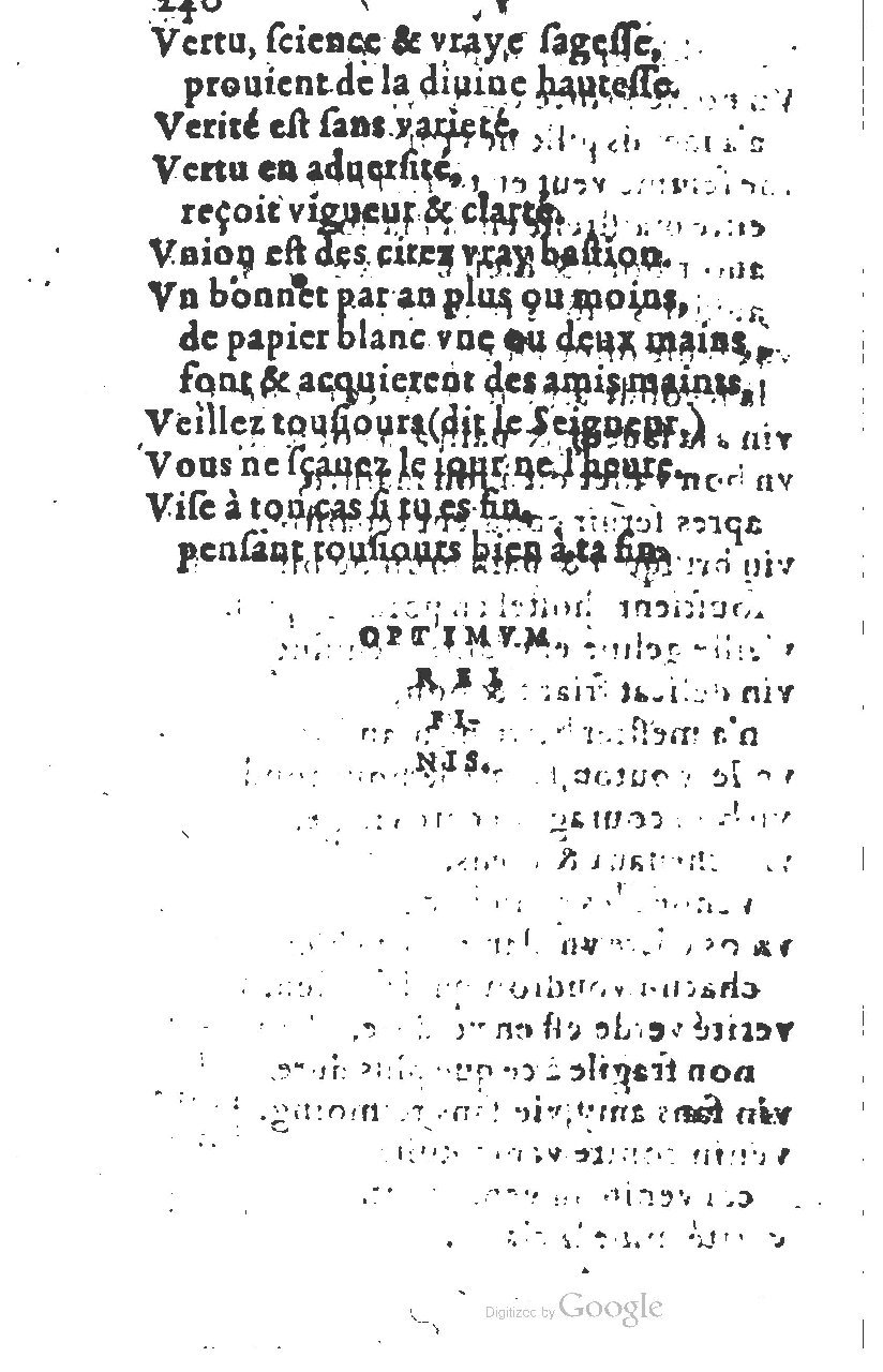 1581 - Nicolas Bonfons  - Trésor des sentences dorées - Princeton