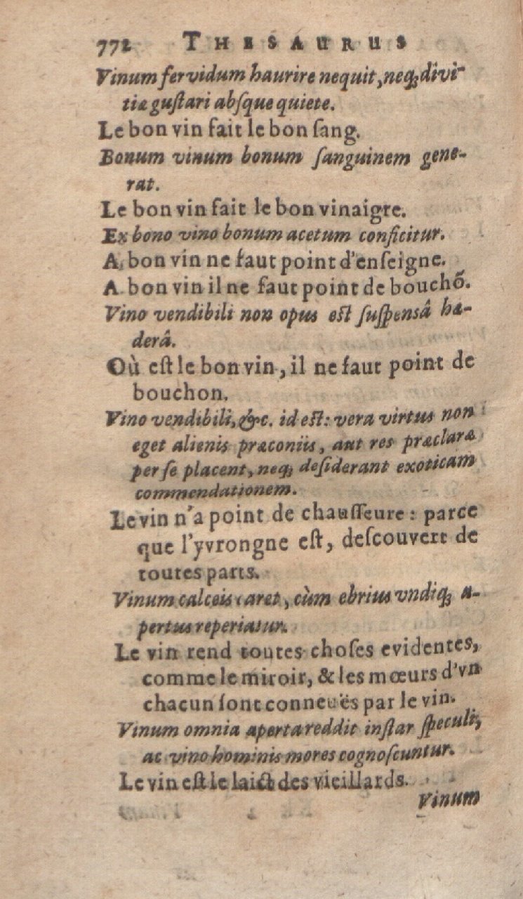 1612 - Dominicus Custos - Trésor des proverbes français  - Bibliopol-Olomuc