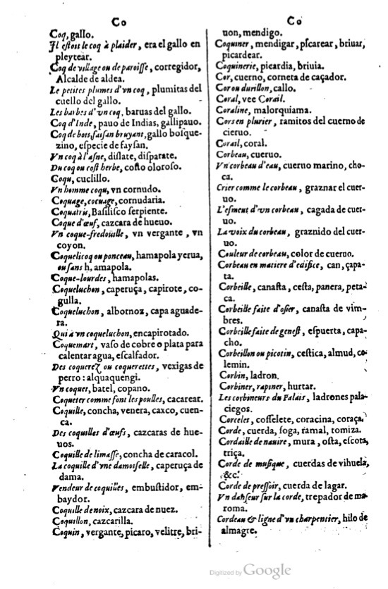 1621 - Adrian Tiffaine - Trésor des deux langues espagnole et française - BM Lyon
