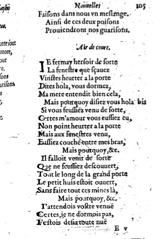 1623 - Jacques Cailloüé - Trésor ou recueil des chansons amoureuses - British Library