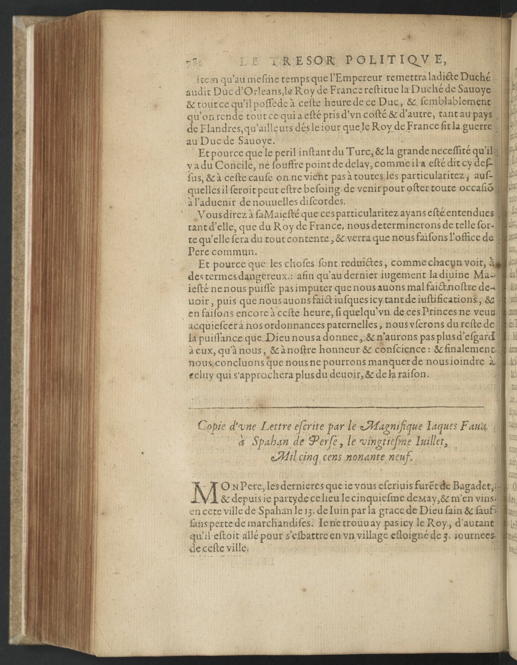 1608 - Nicolas Du Fossé - Trésor politique - BnF Tolbiac