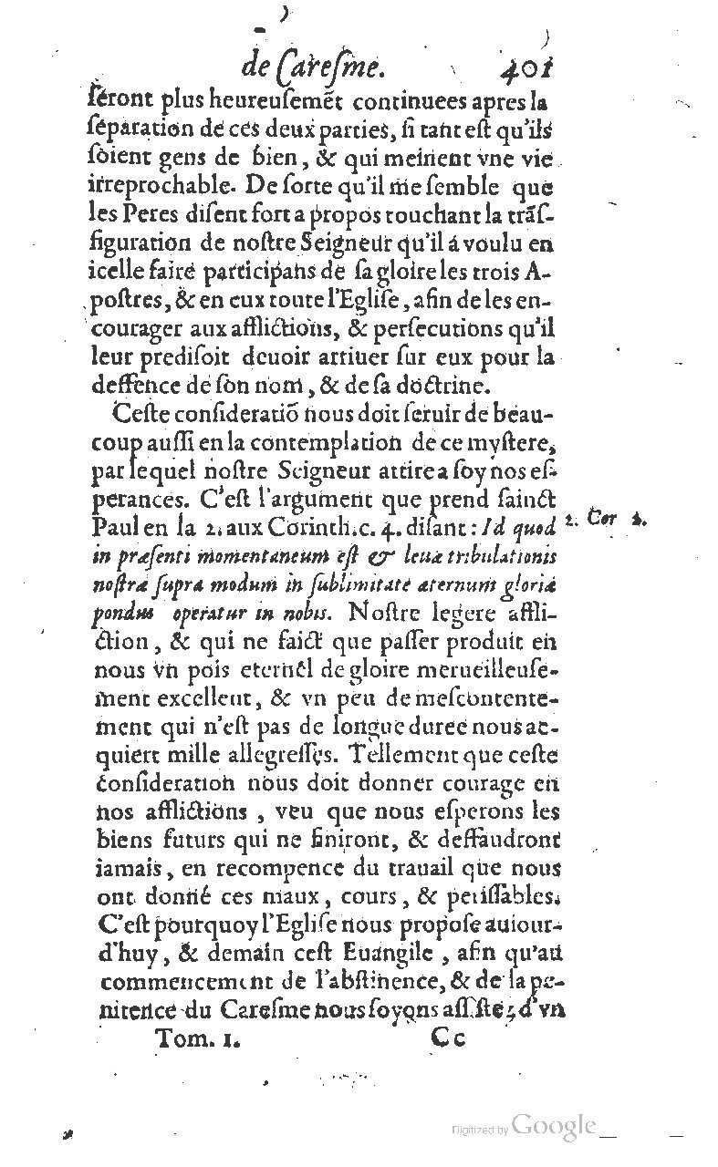 1607 - Nicolas Du Fossé - Trésor quadragésimal - T 01 - BM Lyon