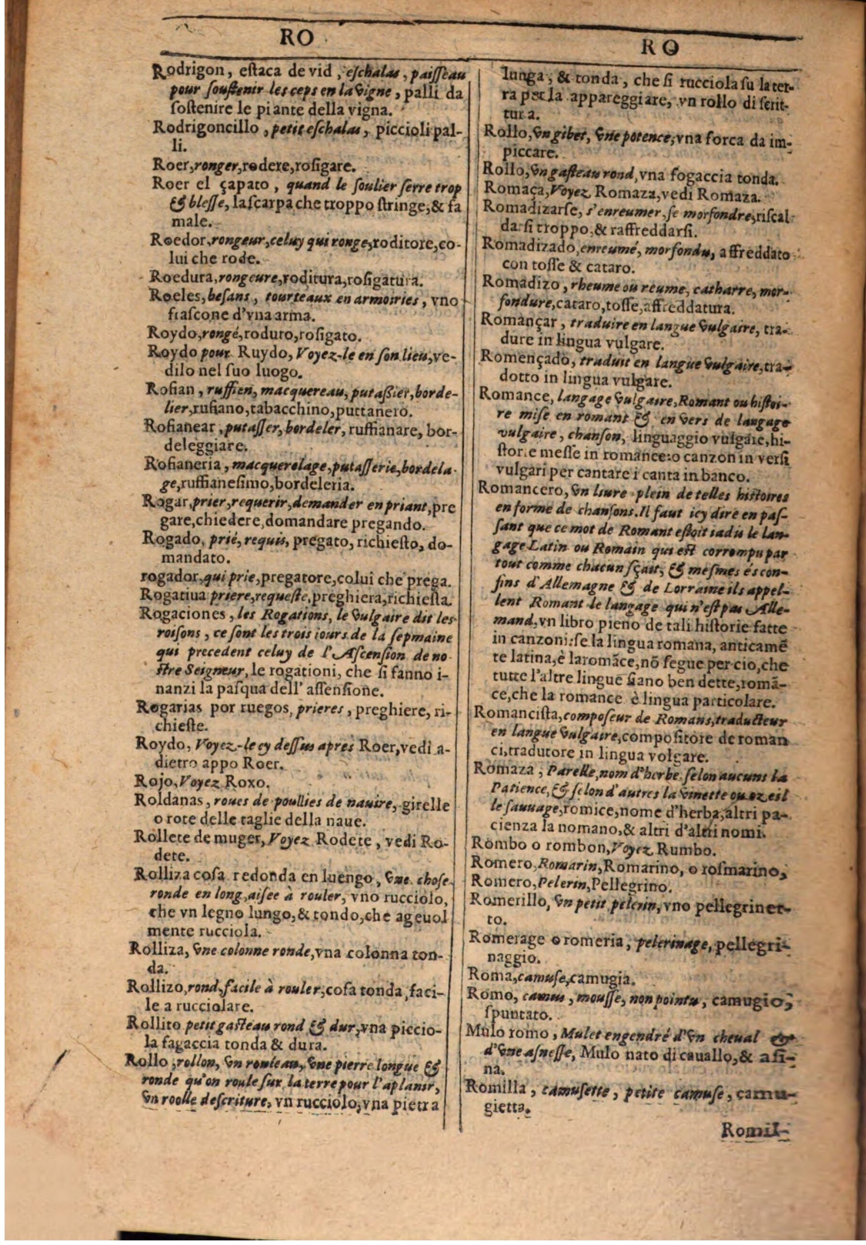 1609 - Philippe Albert et Alexandre Pernet - Trésor des trois langues française, italienne et espagnole (Première partie) - BSB Munich