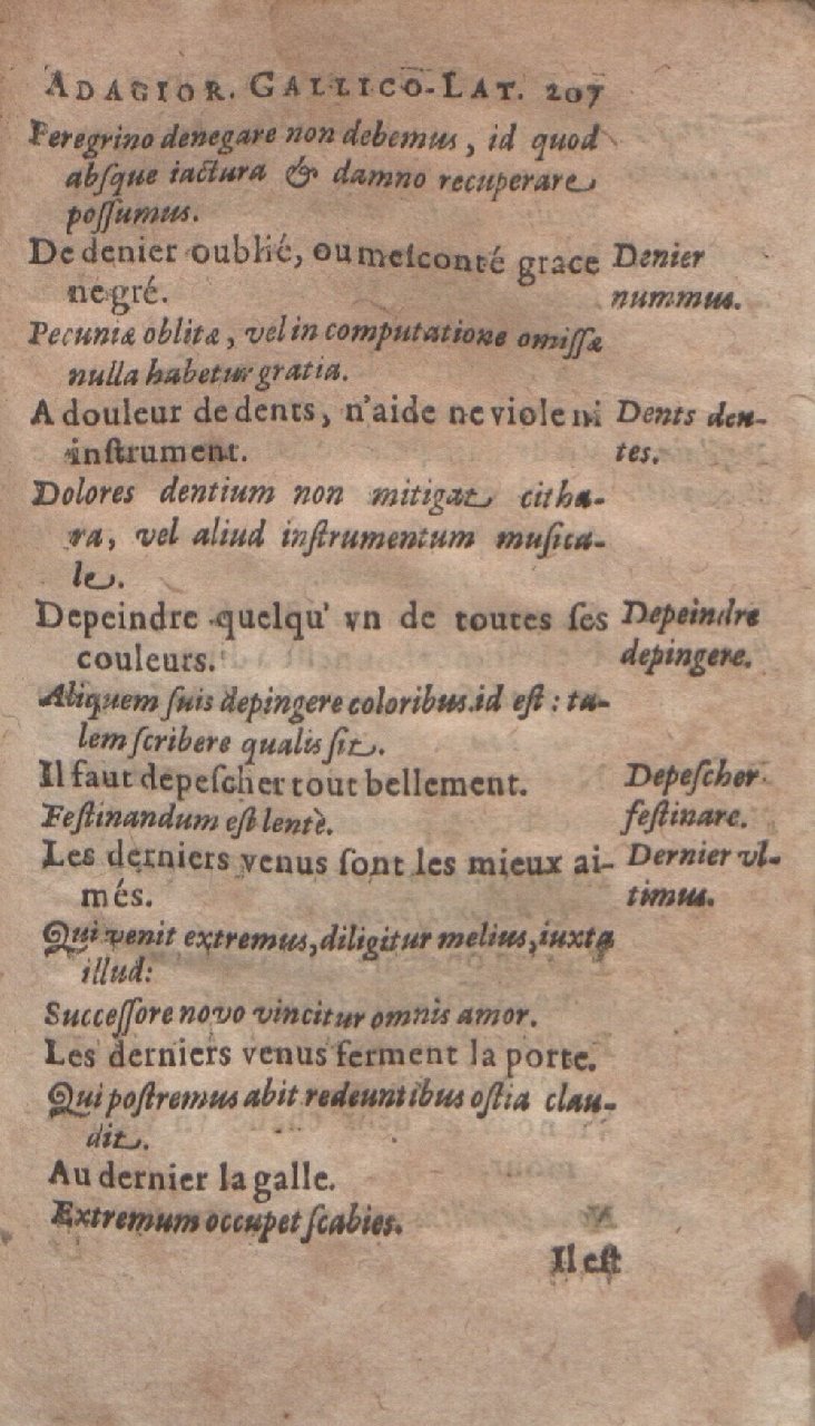1612 - Dominicus Custos - Trésor des proverbes français  - Bibliopol-Olomuc