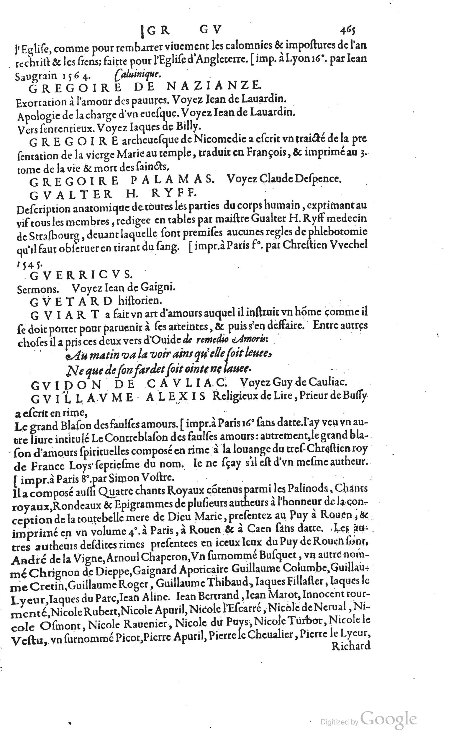 1585 - Barthélemy Honorat - Bibliothèques françaises - BSB Munich