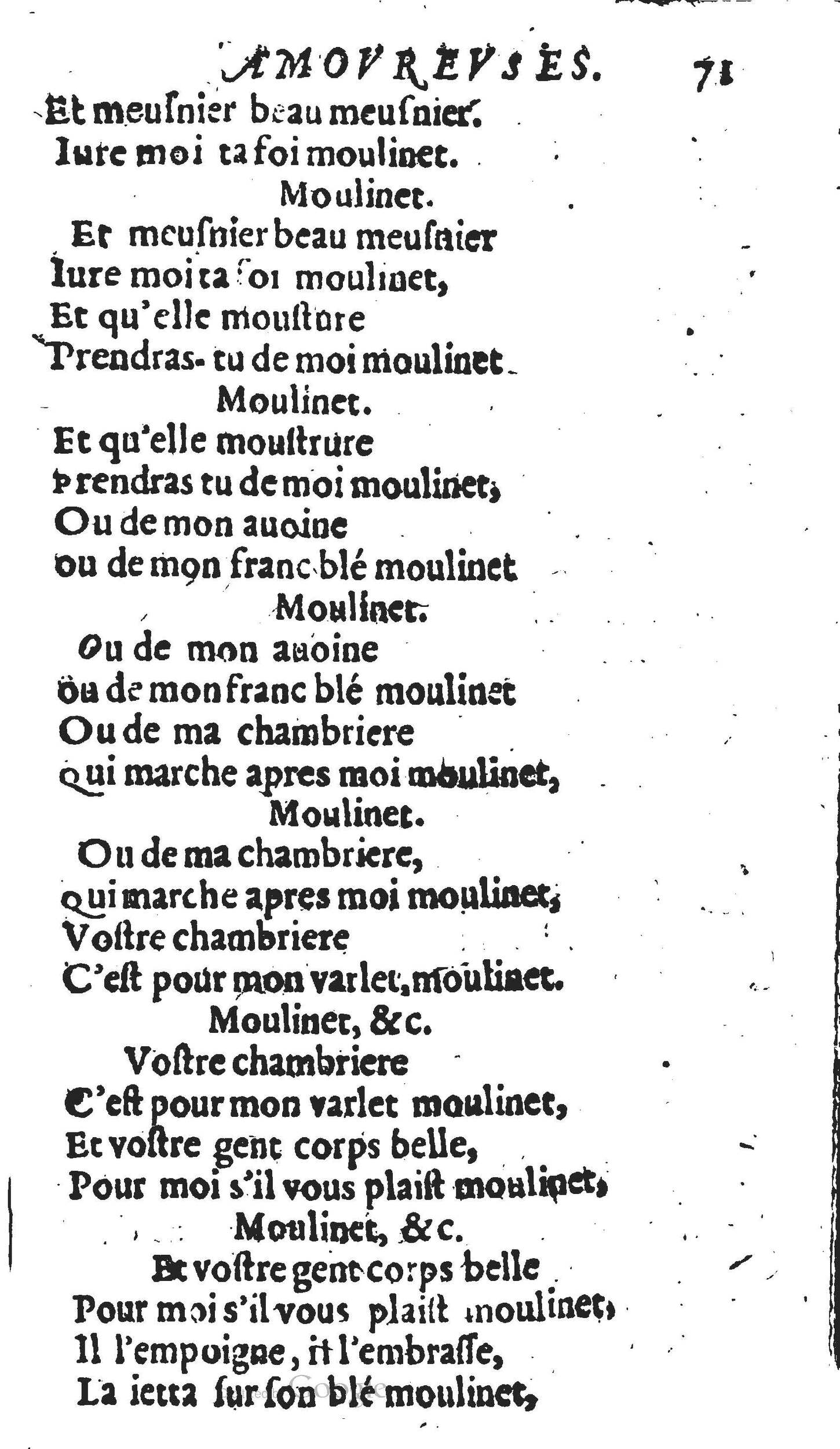 1606 - Théodore Reinsart - Trésor des chansons amoureuses recueillies des plus excellents airs de cour - Livre II - NK ČR Prague