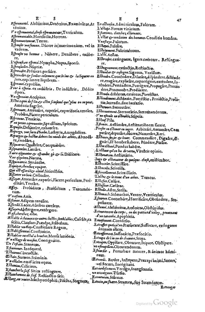 1585 - Simphorianum Beraud et Stephanum Michaëlem - Trésor des mots et traits français - Barcelone