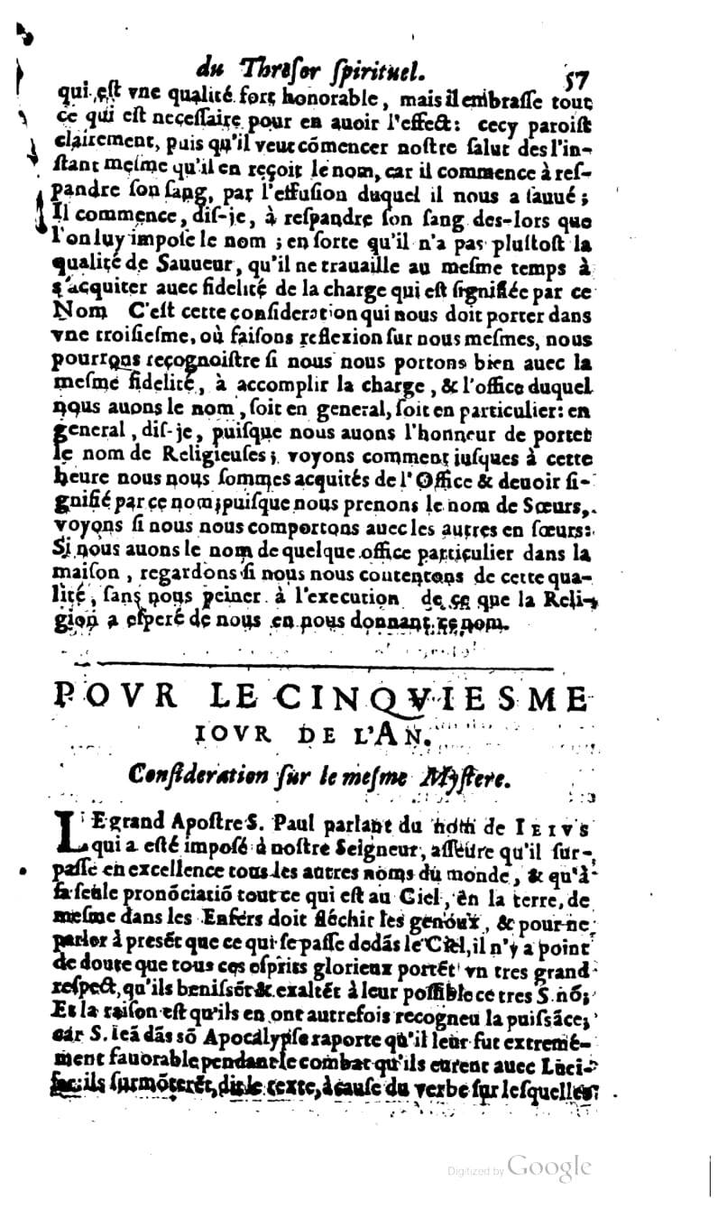 1637 - s.n. - Trésor spirituel des âmes religieuses - BM Lyon
