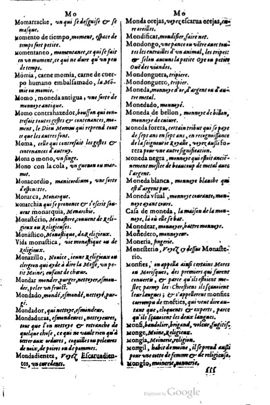 1621 - Adrian Tiffaine - Trésor des deux langues espagnole et française - BM Lyon