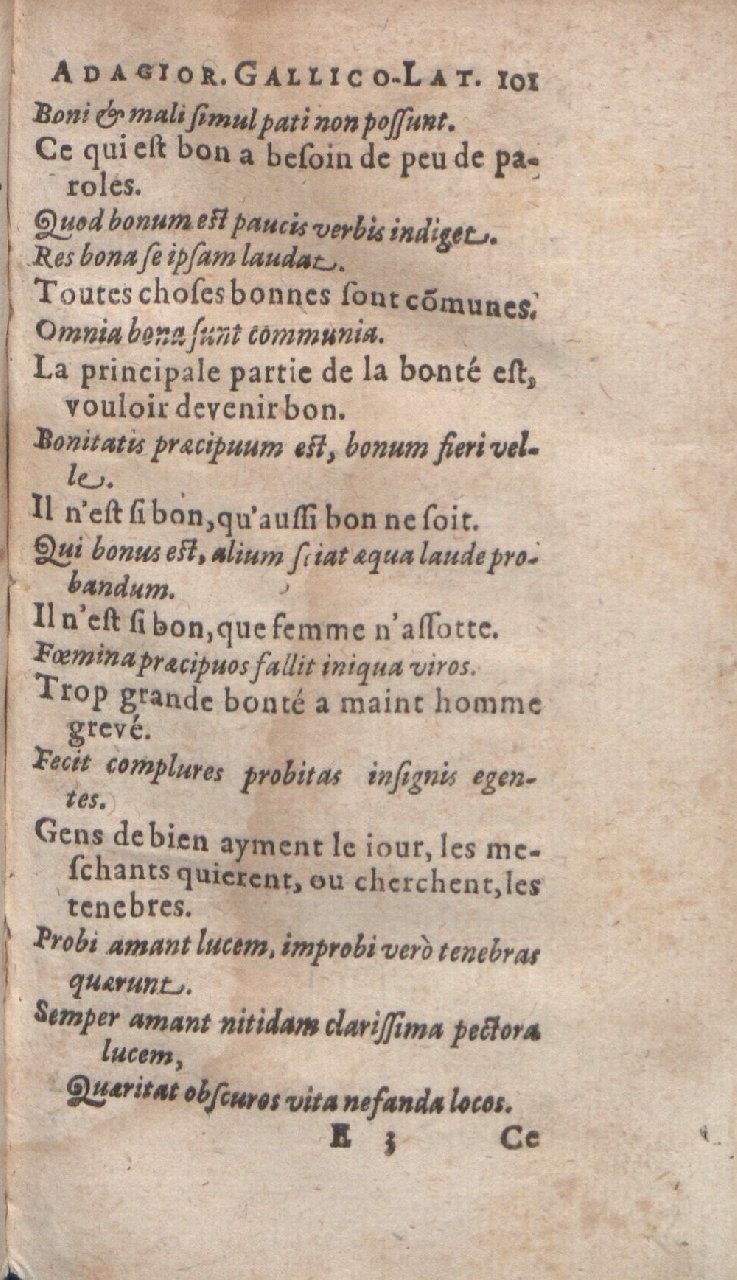 1612 - Dominicus Custos - Trésor des proverbes français  - Bibliopol-Olomuc