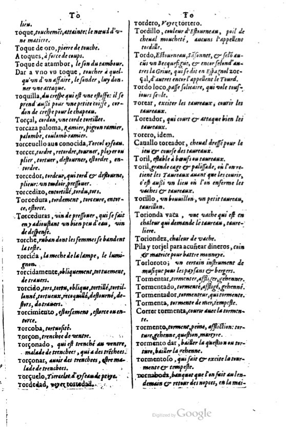 1621 - Adrian Tiffaine - Trésor des deux langues espagnole et française - BM Lyon