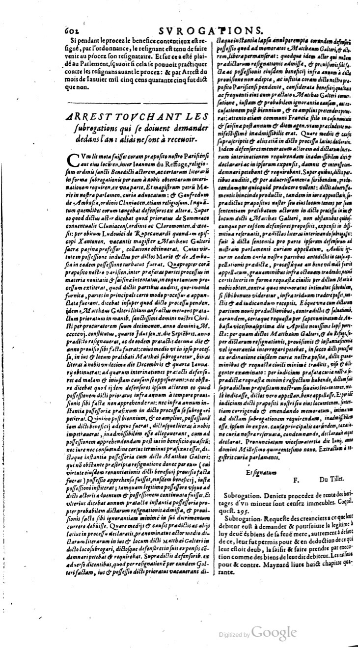 1629 - Veuve Nicolas Buon - Trésor du droit français (21754 T. 3) - BM Lyon