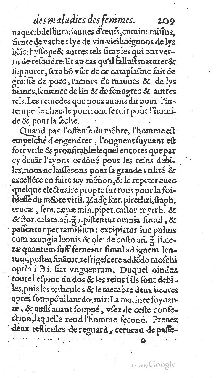 1585 - Jacques du Puis - Trésor des remèdes secrets pour les maladies des femmes - BnF