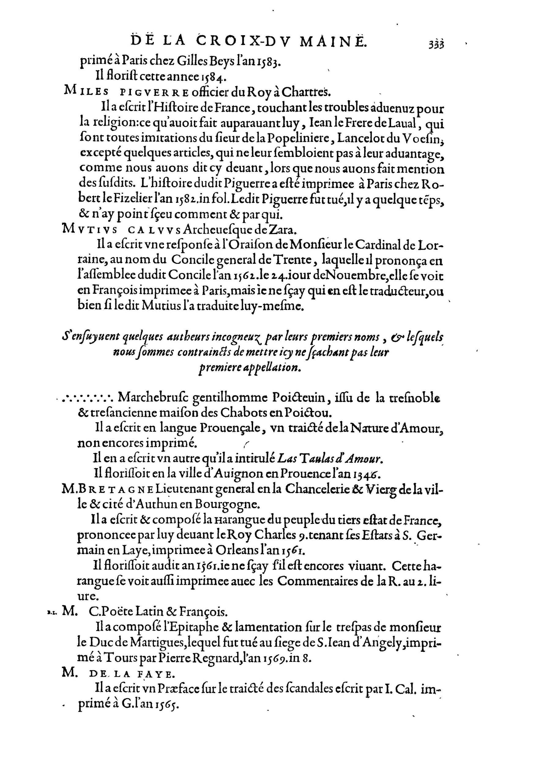 1584 - Abel L&#039;Angelier - Bibliothèques françaises - BnF