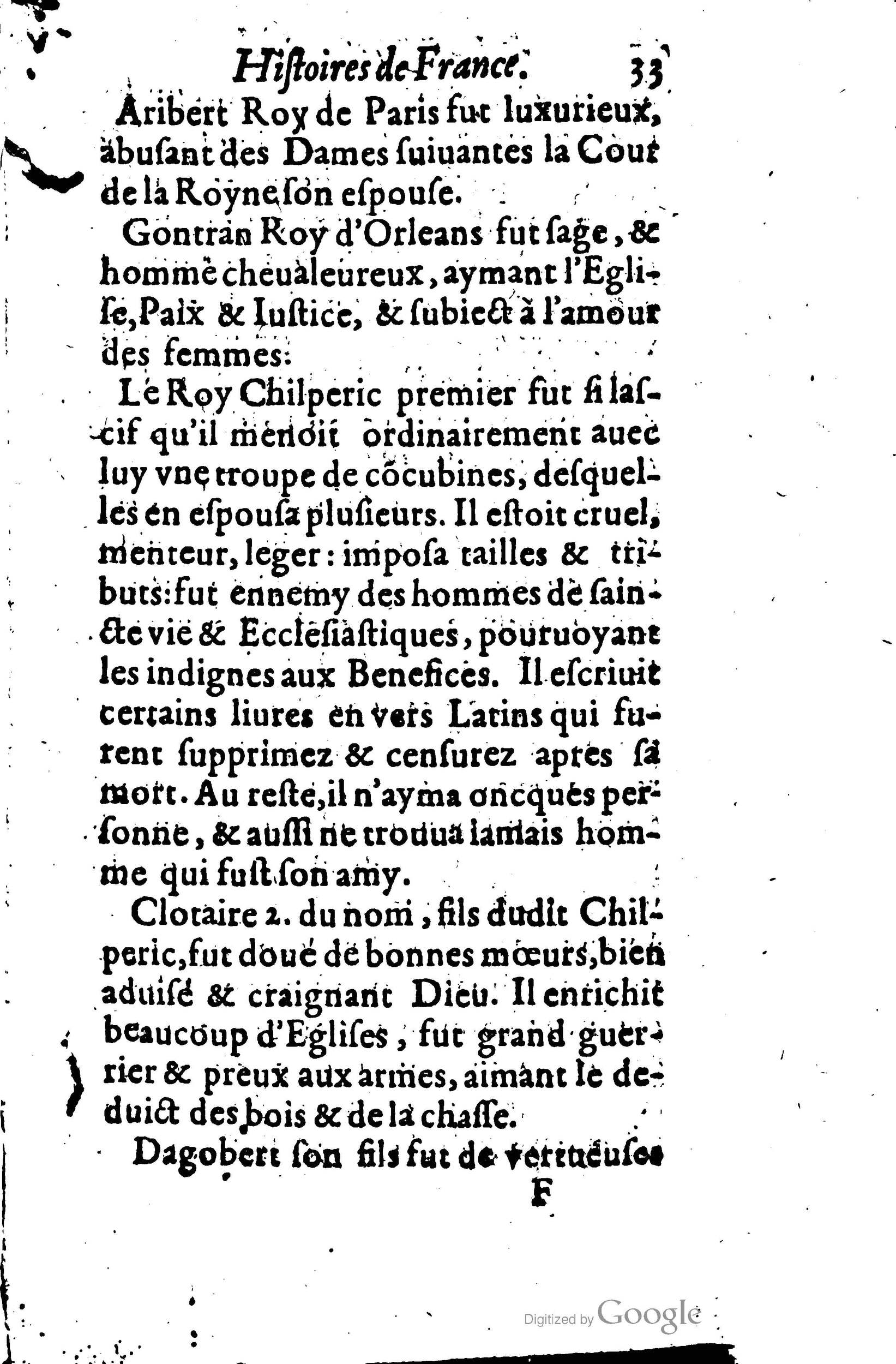 1619 - Jean Corrozet - Trésor des histoires de France - BSB Munich