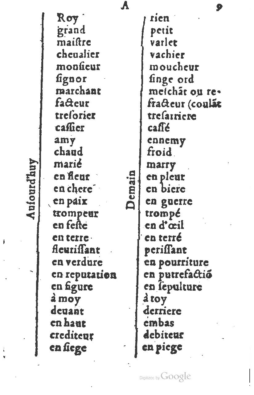 1581 - Nicolas Bonfons - Trésor des sentences dorées - Princeton 1581 - Nicolas Bonfons - Trésor des sentences dorées - Princeton