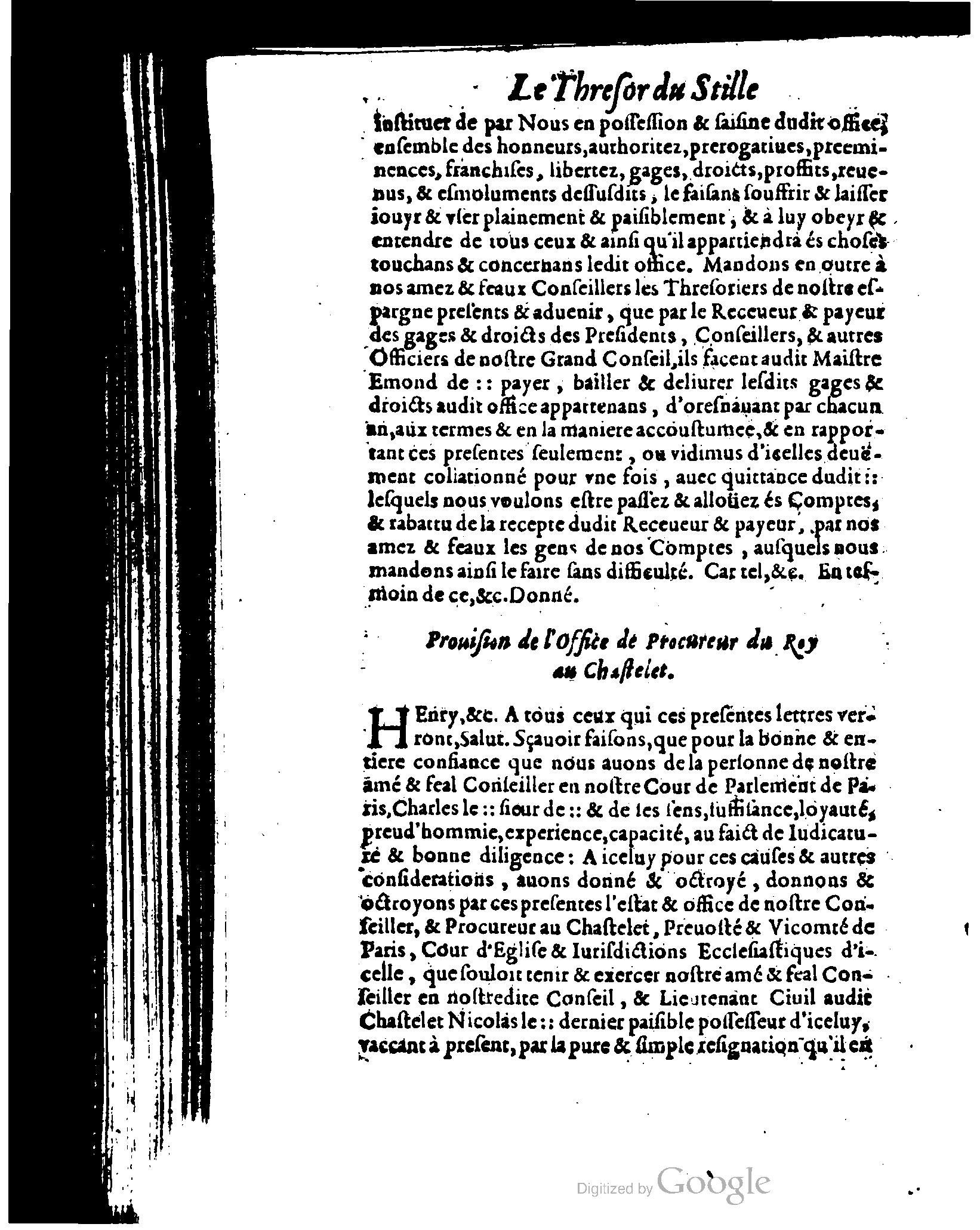 1614 - Jean Richer - Trésor du nouveau style et protocole de la chancellerie de France - BSB Munich