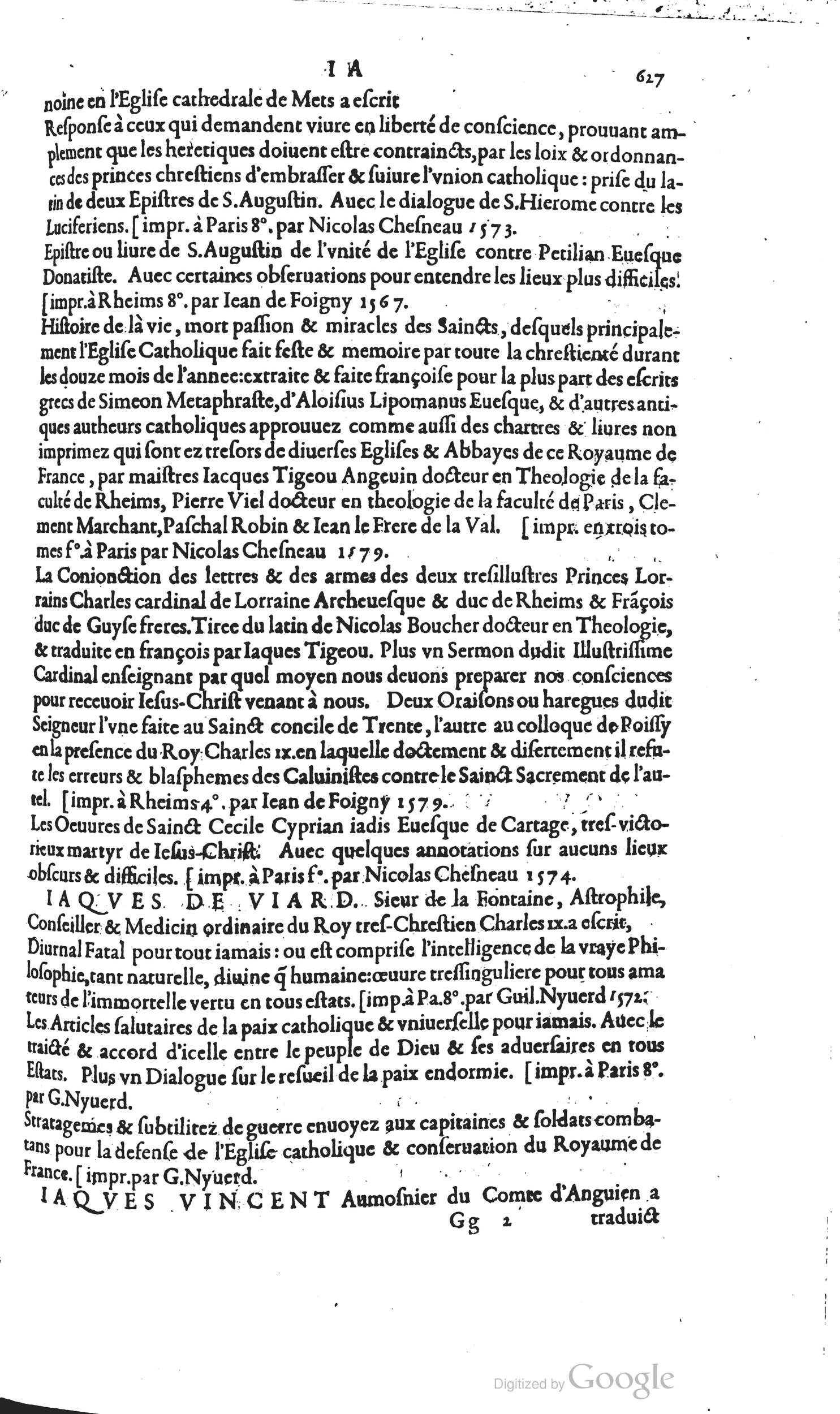 1585 - Barthélemy Honorat - Bibliothèques françaises - BSB Munich