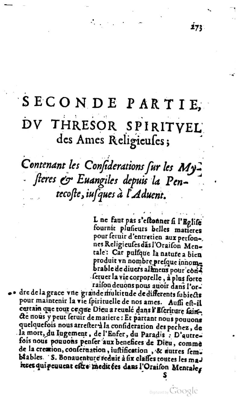 1637 - s.n. - Trésor spirituel des âmes religieuses - BM Lyon