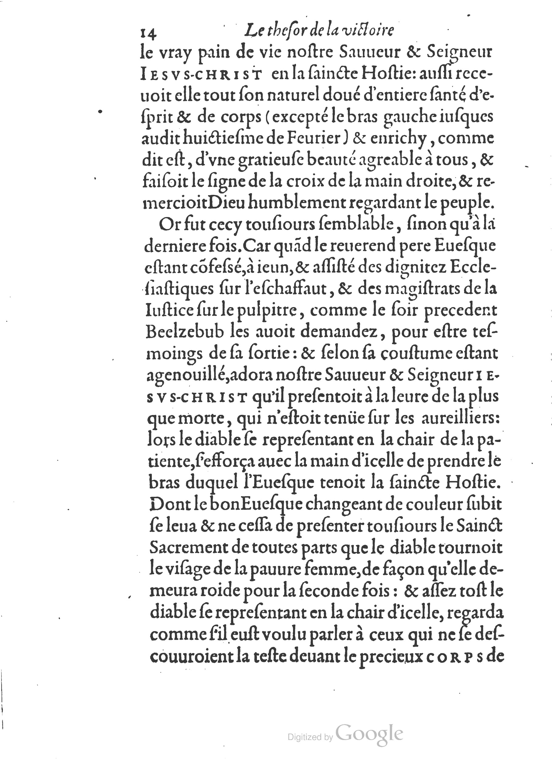 1578 - Nicolas Chesneau - Trésor et entière histoire de la triomphante victoire du corps de Dieu sur l’esprit malin - British Library 1578 - Nicolas Chesneau - Trésor et entière histoire de la triomphante victoire du corps de Dieu sur l’esprit malin - British Library