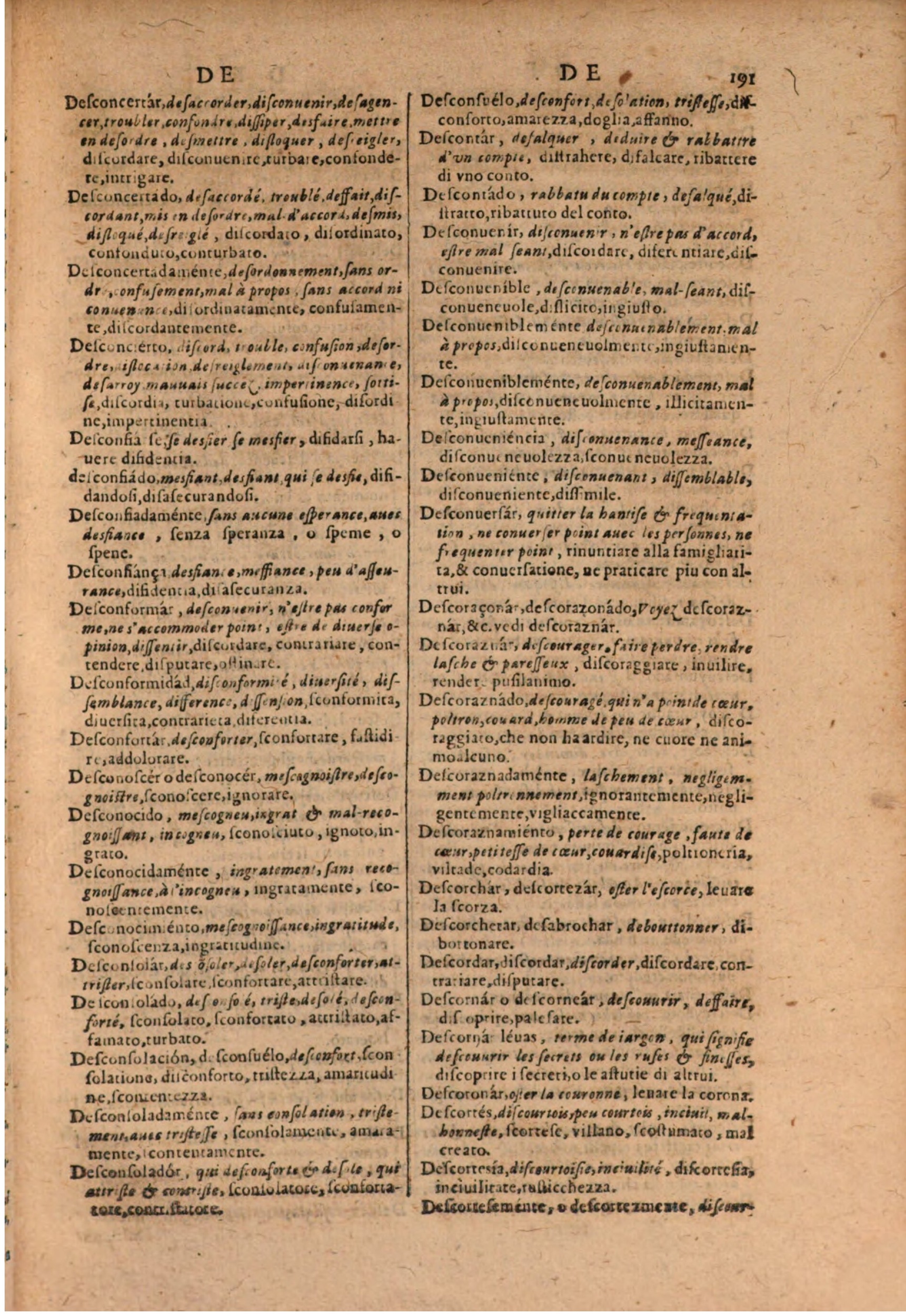 1606 - Samuel Crespin - Thresor des trois langues, francoise, italiene et espagnolle - BSB Munich